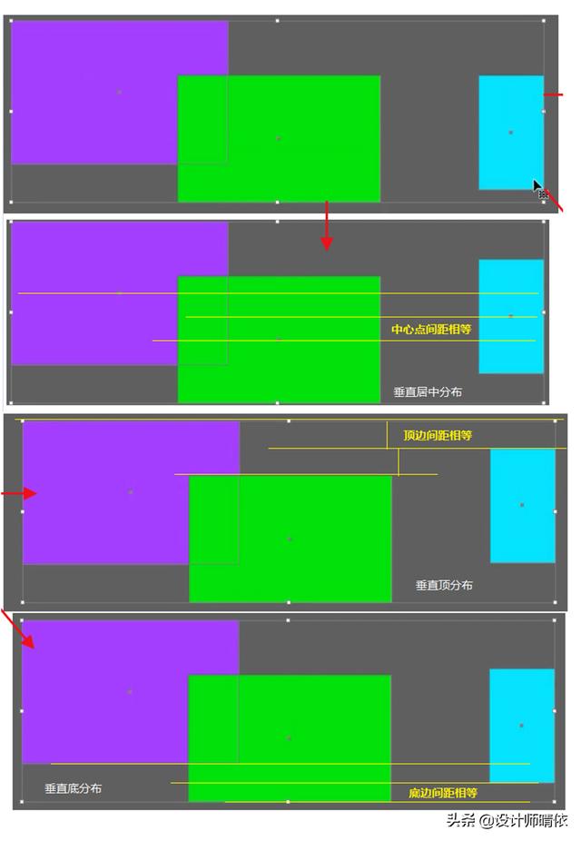 AI对齐窗口里对齐对象和分布对象的使用方法和区别是什么？